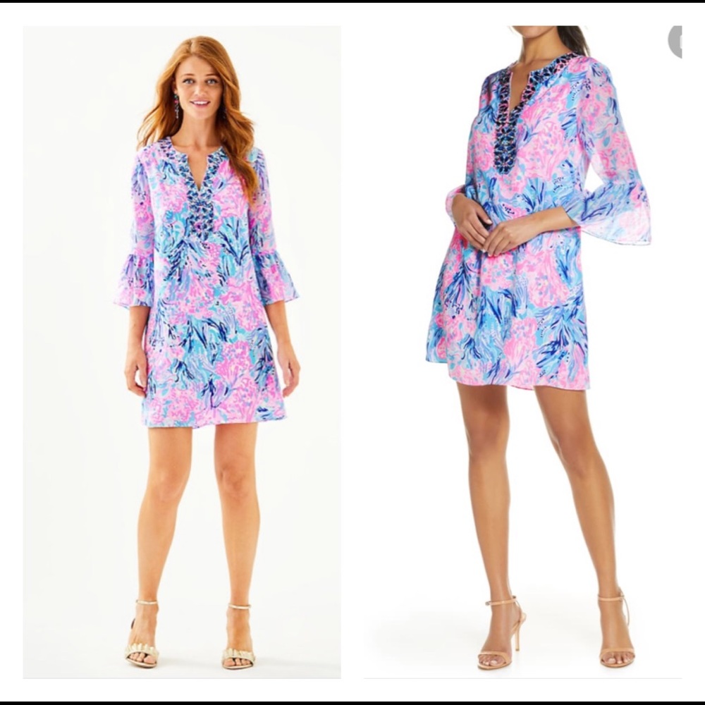 Sold. NWT Lilly Pulitzer Fan Sea Pants Silk Dress